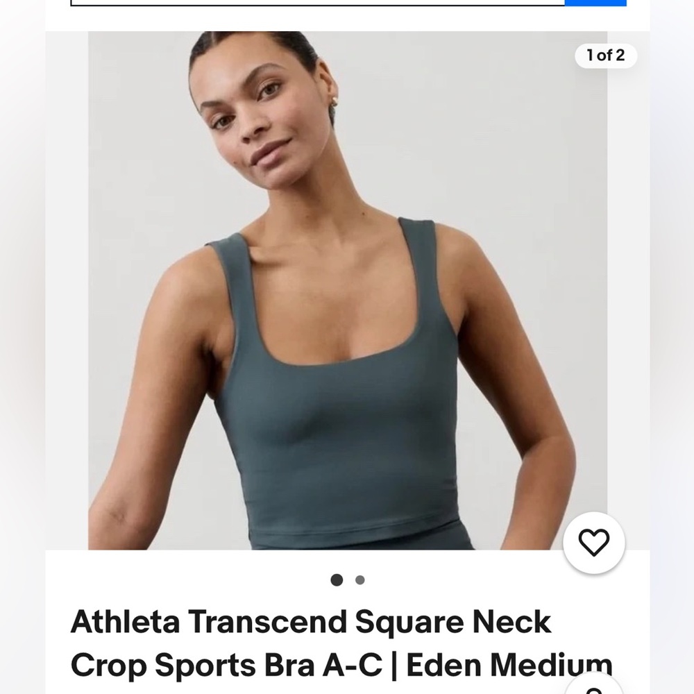 Athleta transcend square neck top in Eden